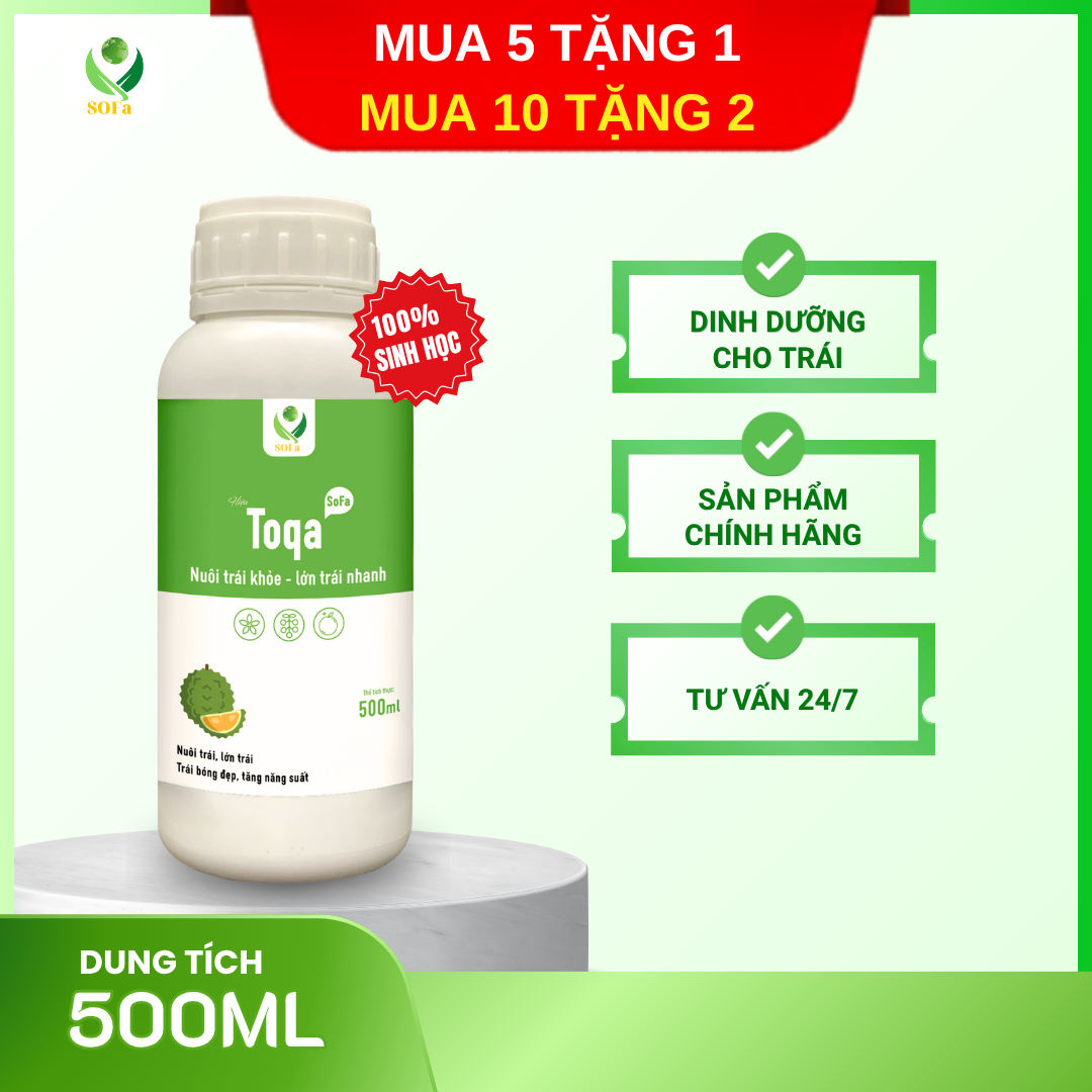 Dưỡng Trái Toqa SOFa – Dinh Dưỡng Cho Trái Giảm Rụng Trái Non, Trái To Đồng Đều 1 Dưỡng Trái Toqa SOFa – Dinh Dưỡng Cho Trái Giảm Rụng Trái Non, Trái To Đồng Đều