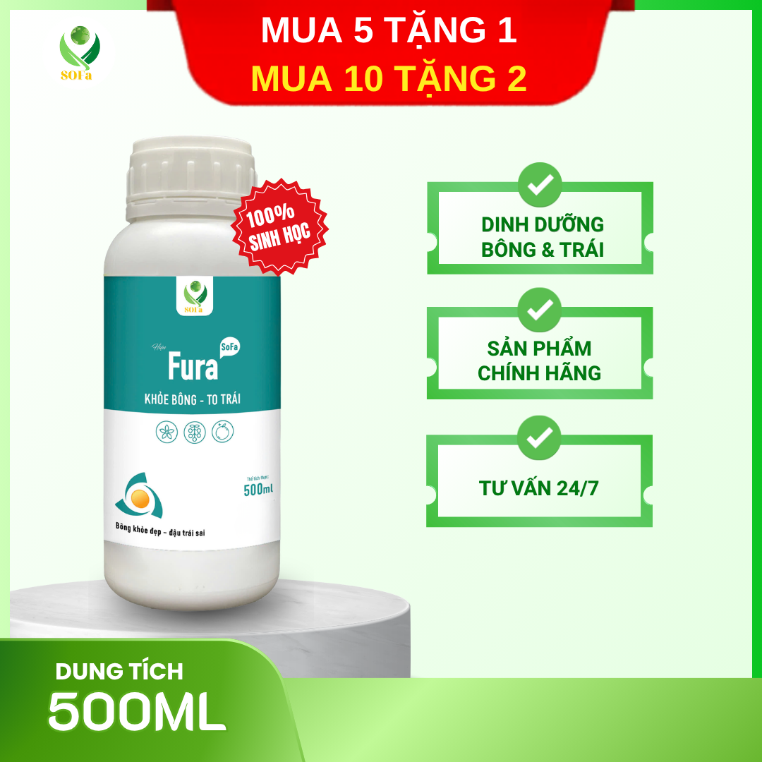 Dưỡng hoa đậu trái – kích hoa, nuôi trái to đều với Fura SOFa 1 Dưỡng hoa đậu trái – kích hoa, nuôi trái to đều với Fura SOFa