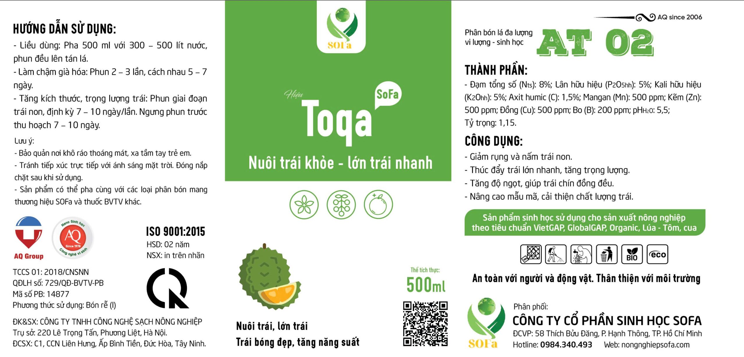 dinh dưỡng cho trái